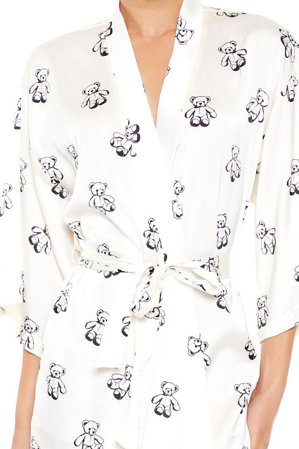 Teddy Bear Print Tie-Waist Robe | Forever 21 Product Image