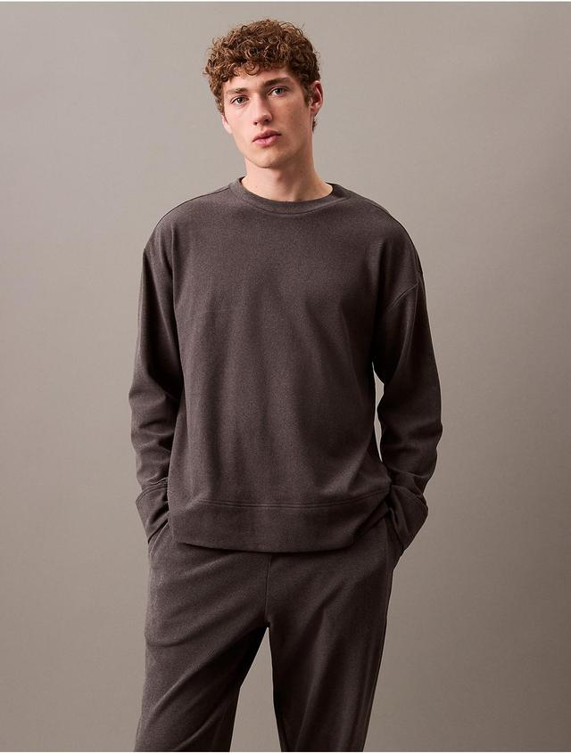 Calvin Klein Mens Plush Fleece Relaxed Sweatshirt - Grey - XL Product Image