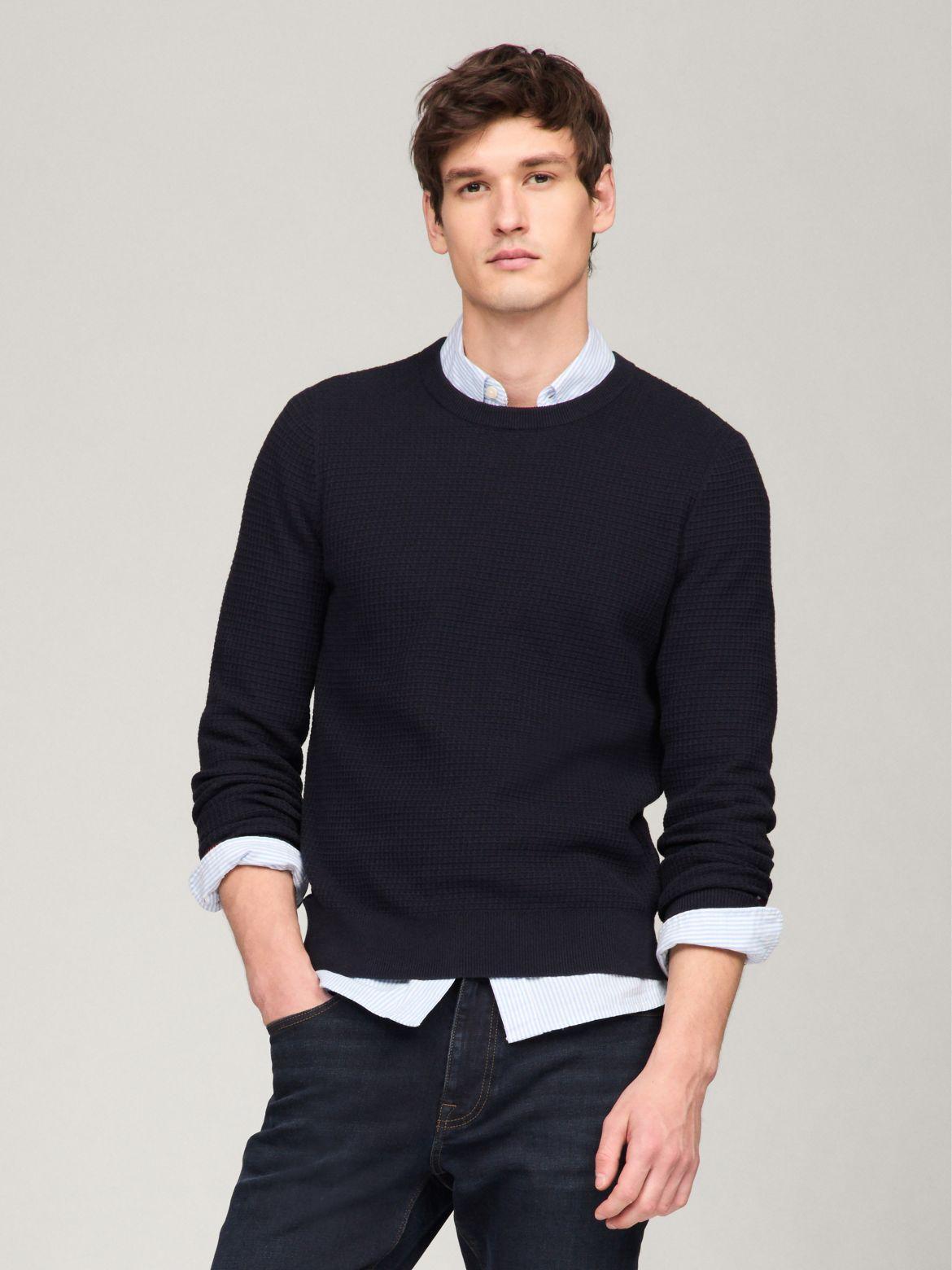 Tommy Hilfiger Men's Grid Stitch Crewneck Sweater Product Image