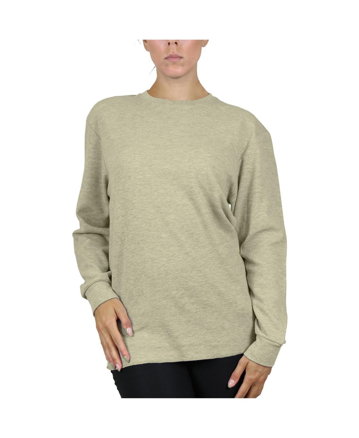 Womens Loose Fit Waffle Knit Thermal Shirt Product Image