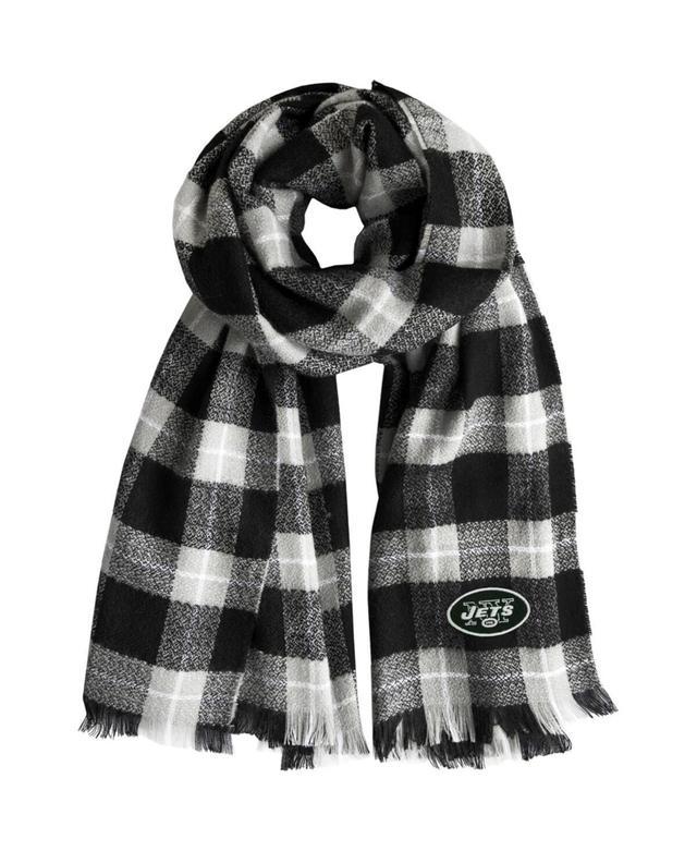 Womens Little Earth New York Jets Plaid Blanket Scarf - Black Product Image