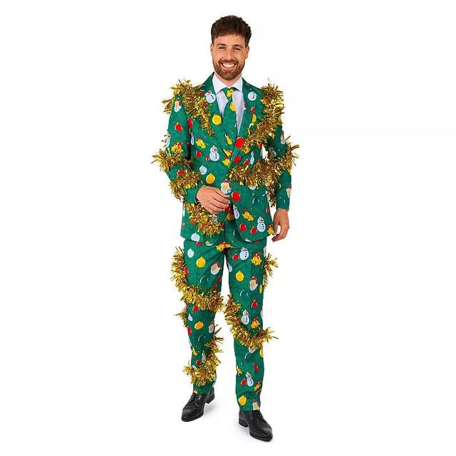 Mens Suitmeister Modern-Fit Christmas Suit & Tie Set Product Image