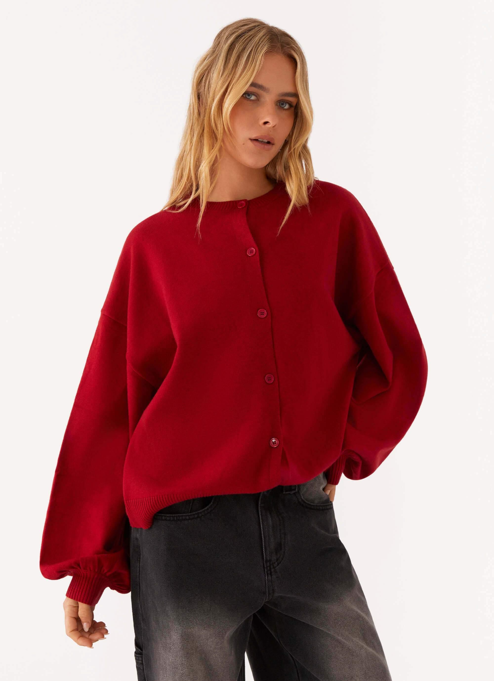 Joey Knit Cardigan - Wine product image