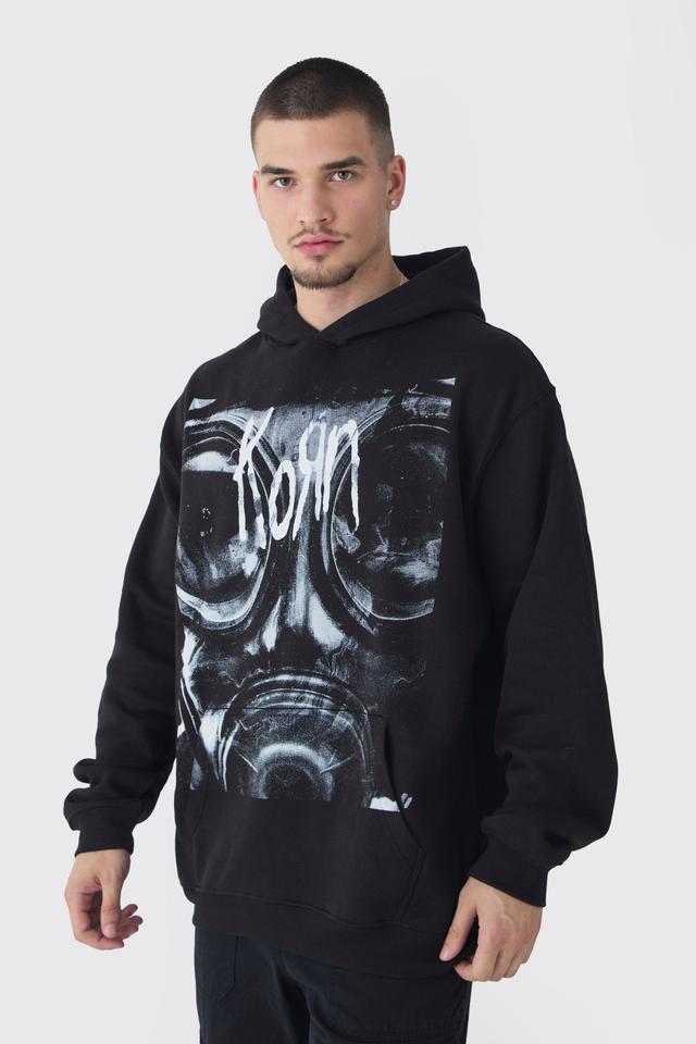 Tall Oversized Korn License Hoodie | boohooMAN USA Product Image