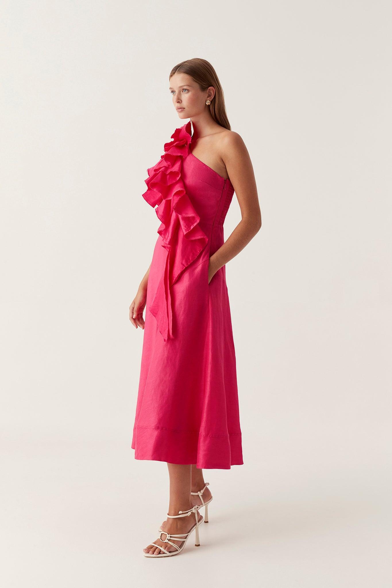 Adelia Ruffle Midi Dress Female Product Image