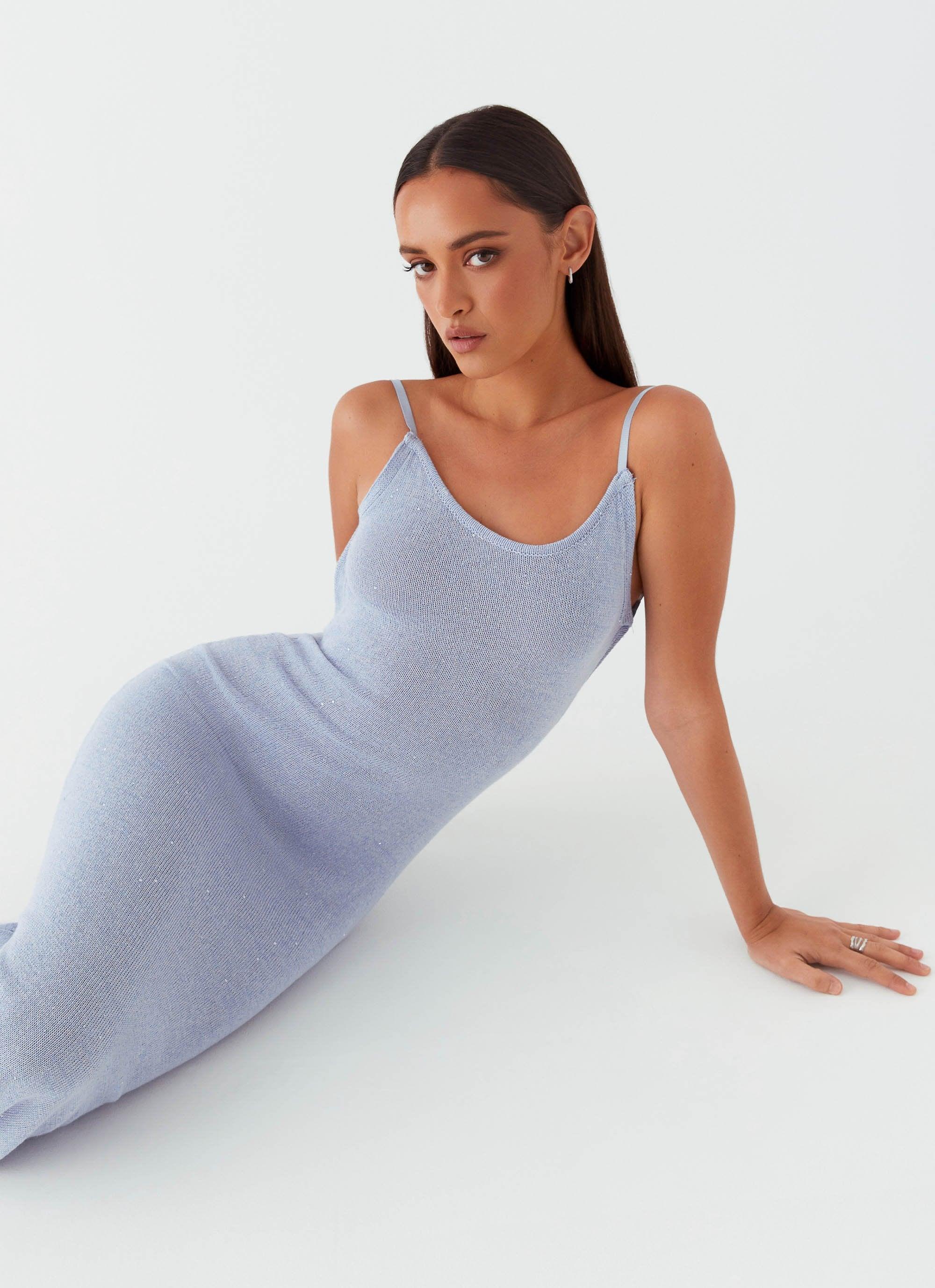 Scarlett Steel Maxi Dress - Powder Blue Product Image