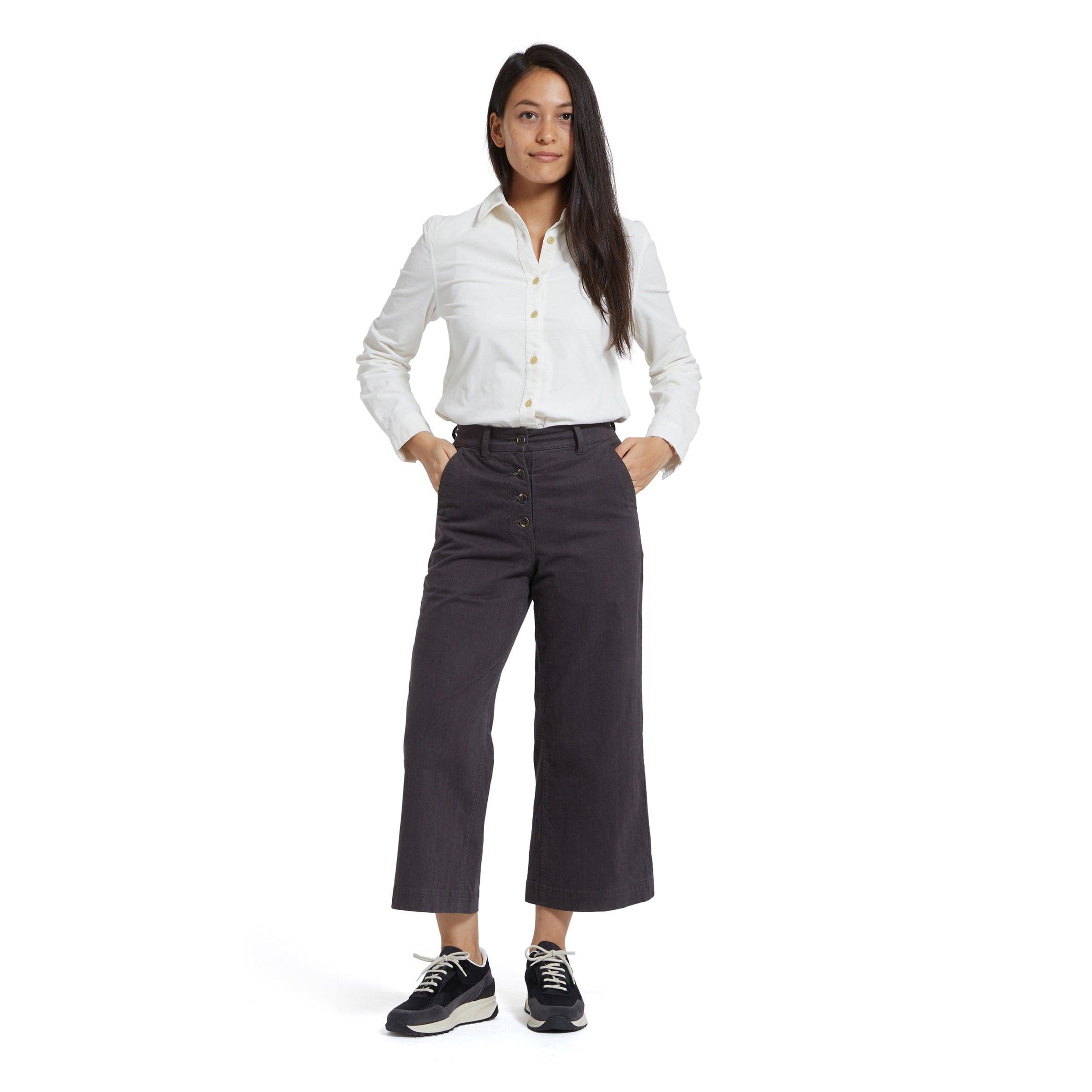 Sylvie Stretch Twill Wide Leg Crop - Burnt Umber (Final Sale) Female Product Image