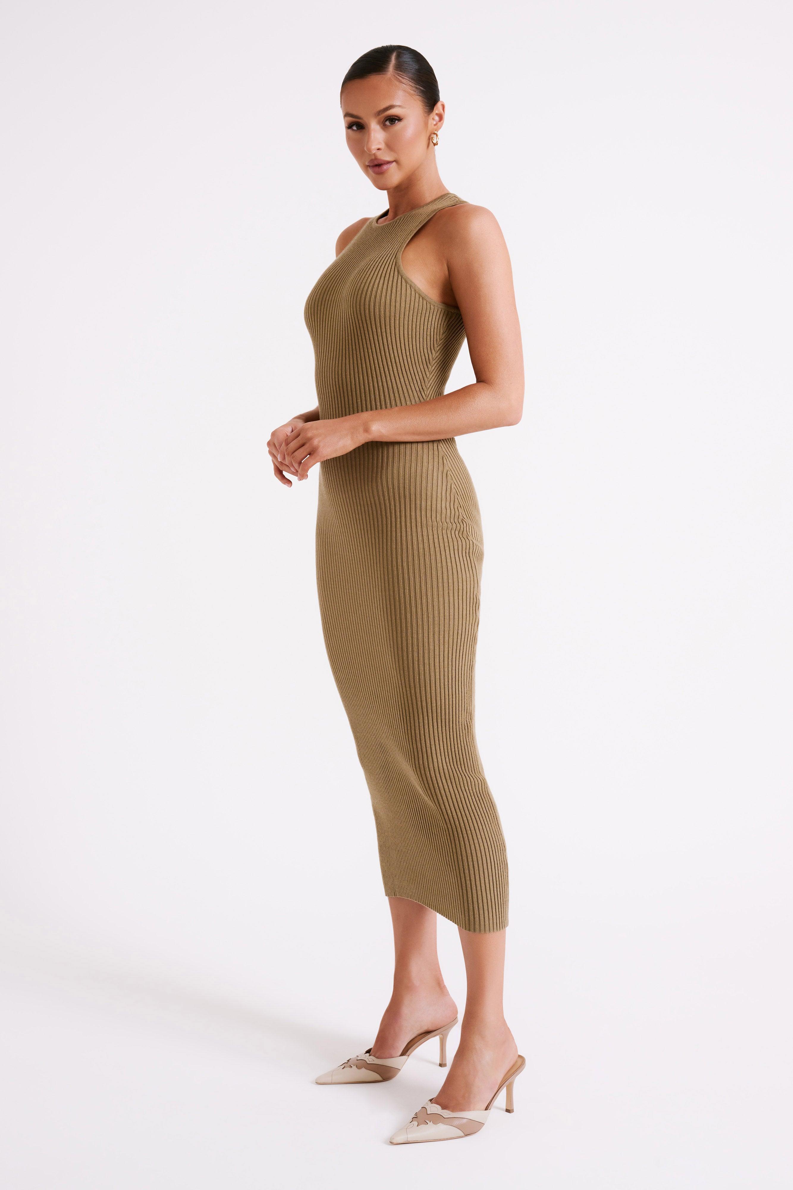 Sienna Knit Midi Dress - Olive Product Image