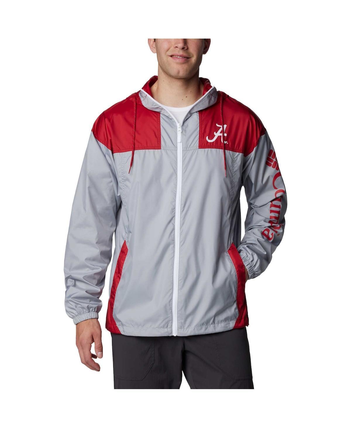 Mens Columbia Gray Alabama Crimson Tide Flash Challenger Omni-Shade Full-Zip Windbreaker Hoodie Jacket Product Image