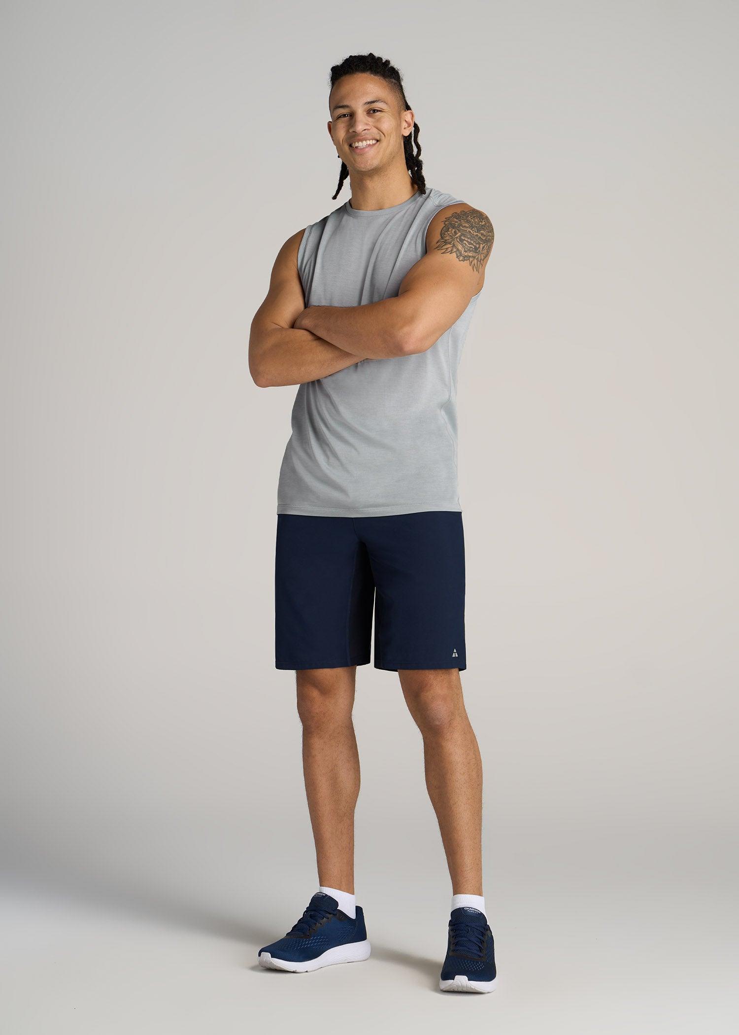 A.T. Performance MODERN-FIT Jersey Tank For Tall Men in Light Grey Mix Male Product Image