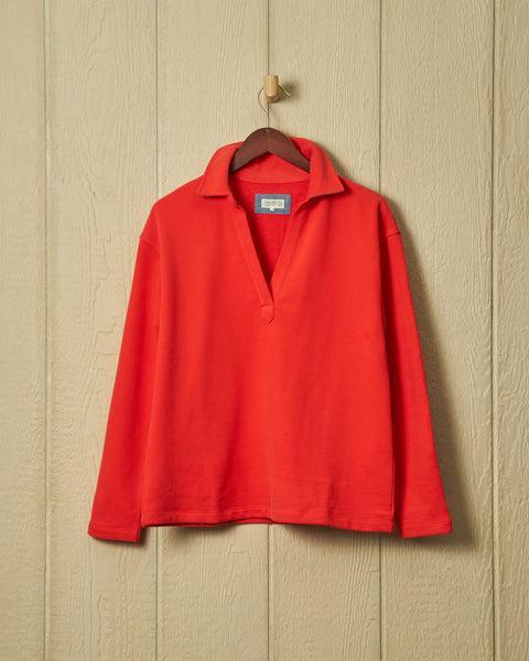 Inlet Pullover in Poppy Loopback Terry Product Image