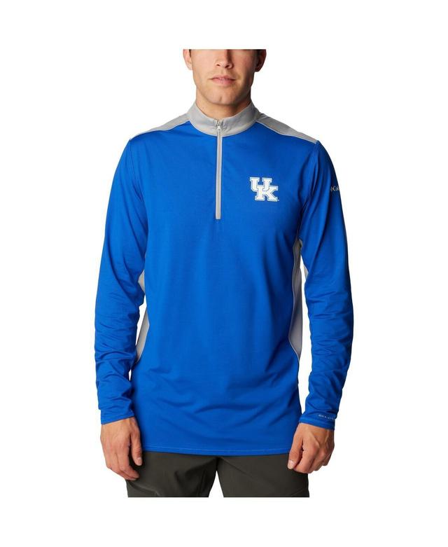 Mens Columbia Royal Kentucky Wildcats Tech Trail Omni-Shade Quarter-Zip Top Product Image