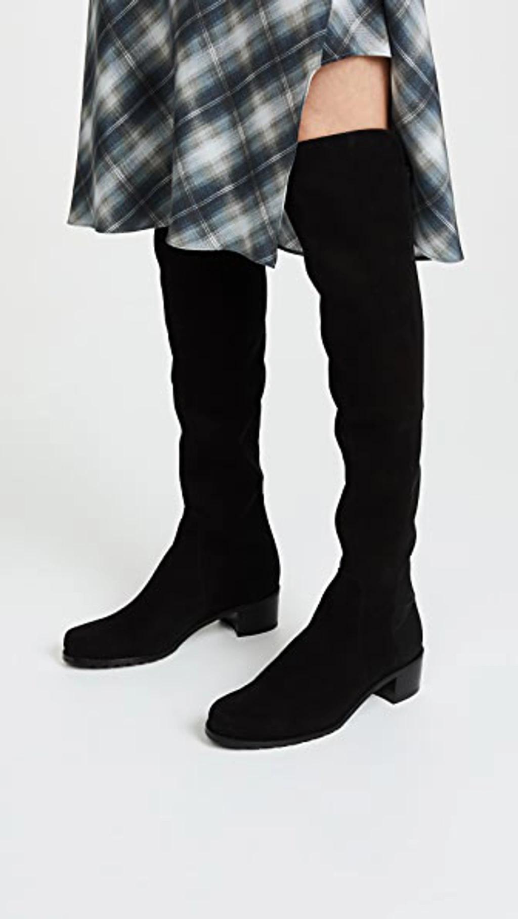 STUART WEITZMAN Reserve Suede Over-the-knee Boots In Black   Product Image