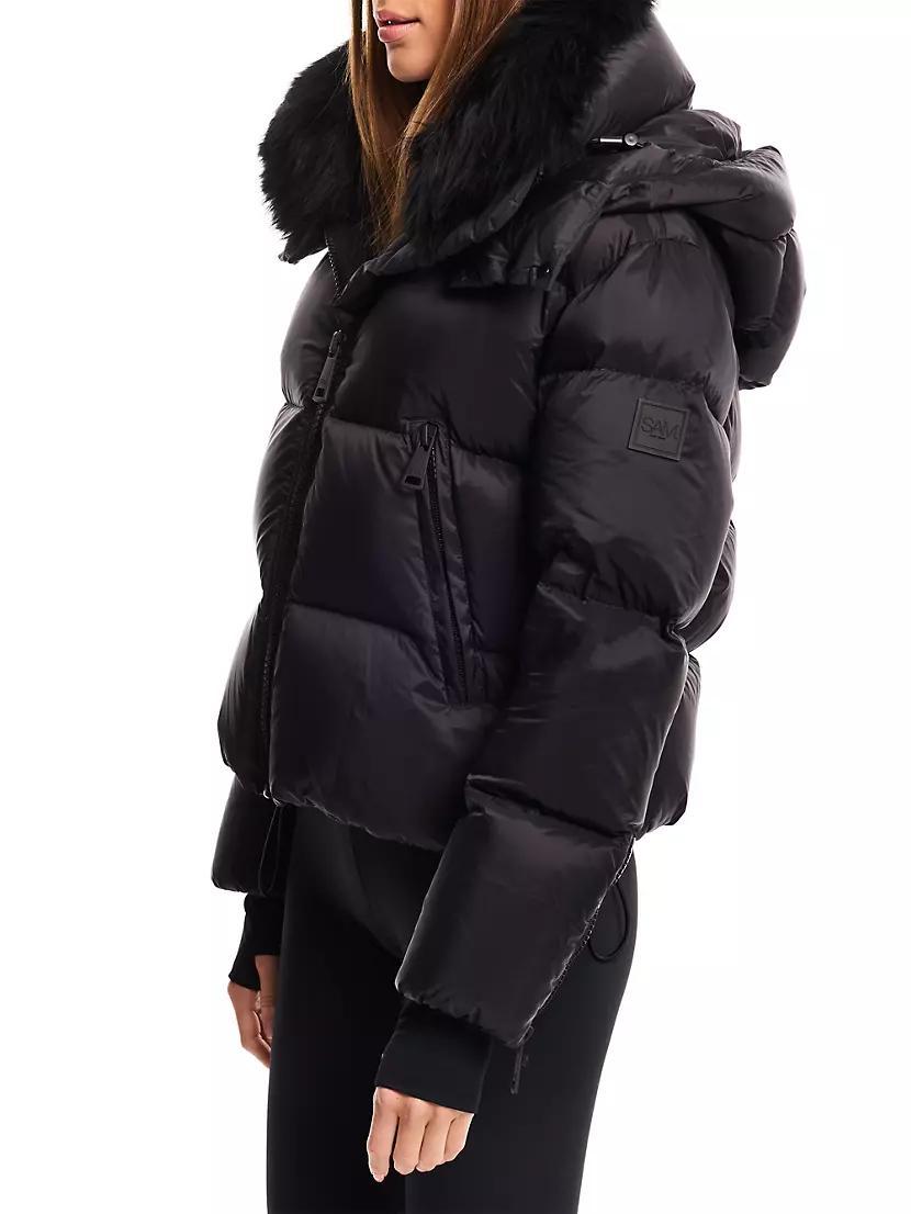 Kaia Down Shearling Collar Coat Product Image