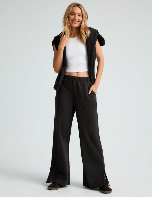 Open Ended Mid Rise Wide Leg Pant Product Image