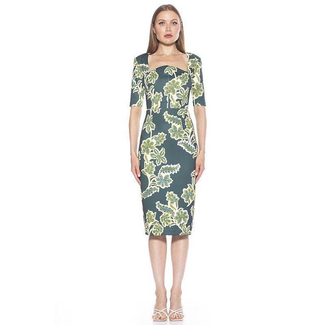 Womens ALEXIA ADMOR Freya Short Sleeve Midi Sheath Dress Product Image