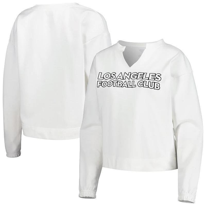 Womens Concepts Sport White LAFC Sunray Notch Neck Long Sleeve T-Shirt Product Image