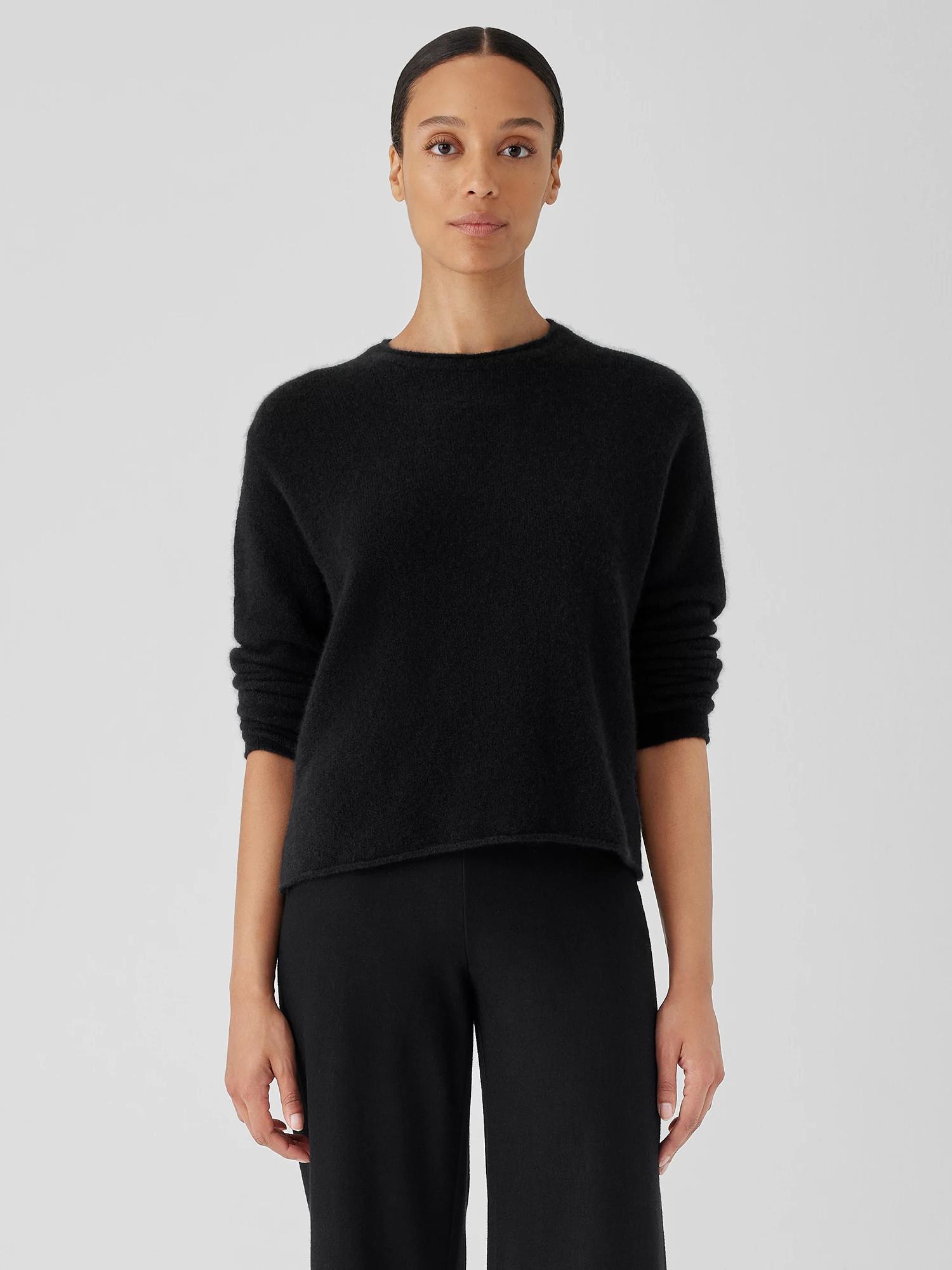 EILEEN FISHER Cashmere Silk Bliss Crew Neck Topfemale Product Image