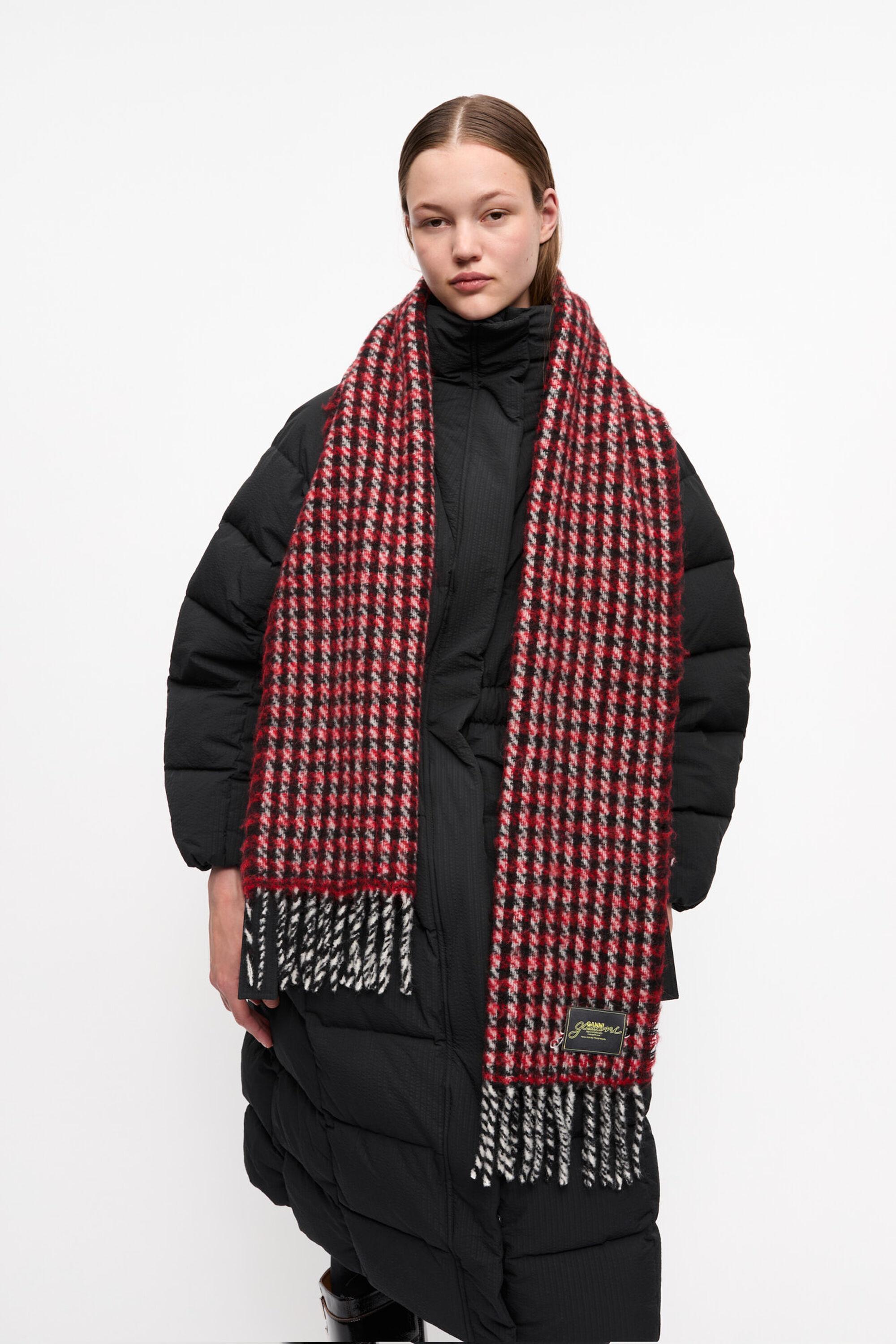 Red Check Fringed Scarf product image