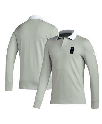 Mens adidas Gray 2023 Player Charlotte Fc Travel Long Sleeve Polo Shirt Product Image