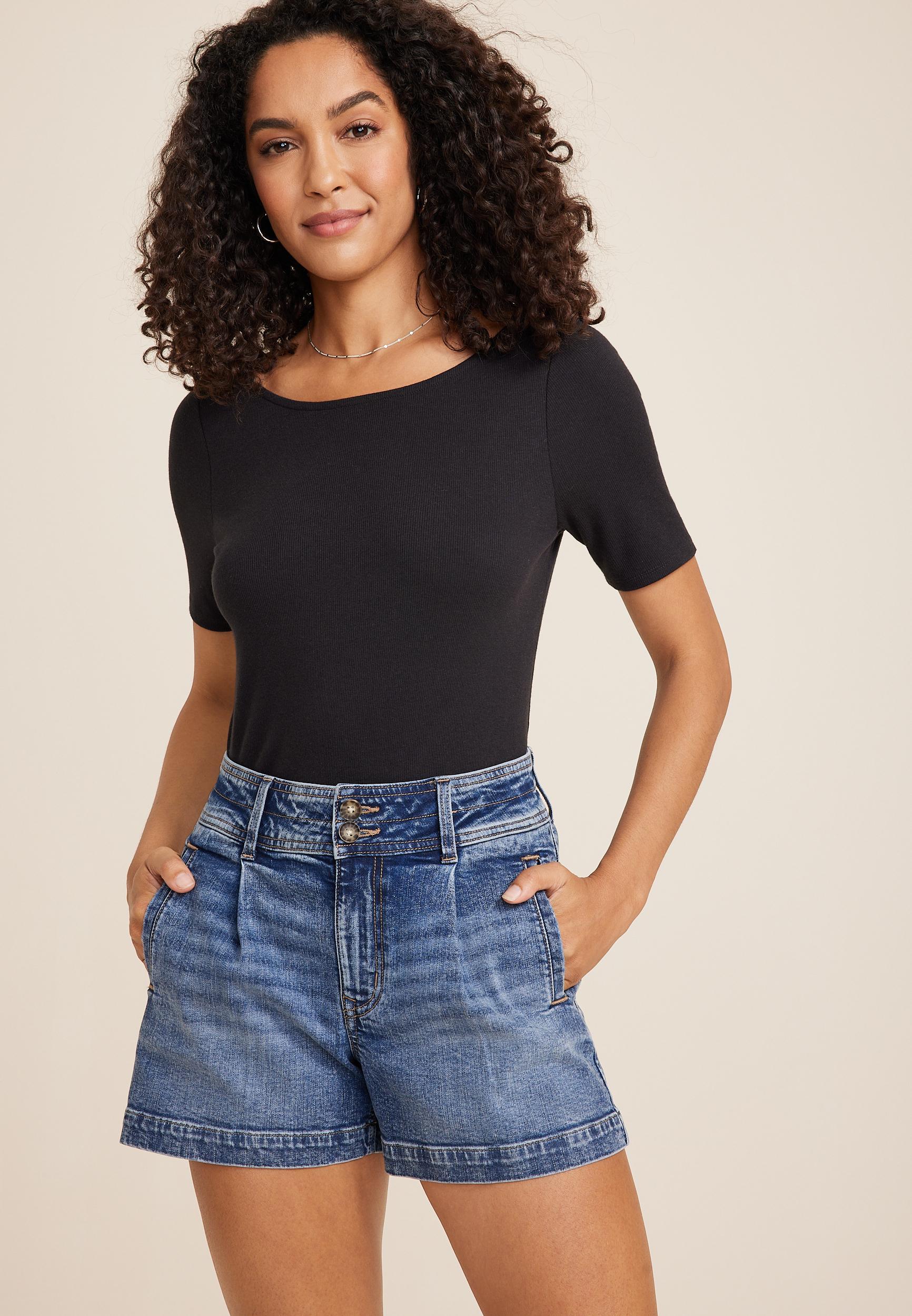 m jeans by maurices™ High Rise Pleated A Line 3.5in Short product image