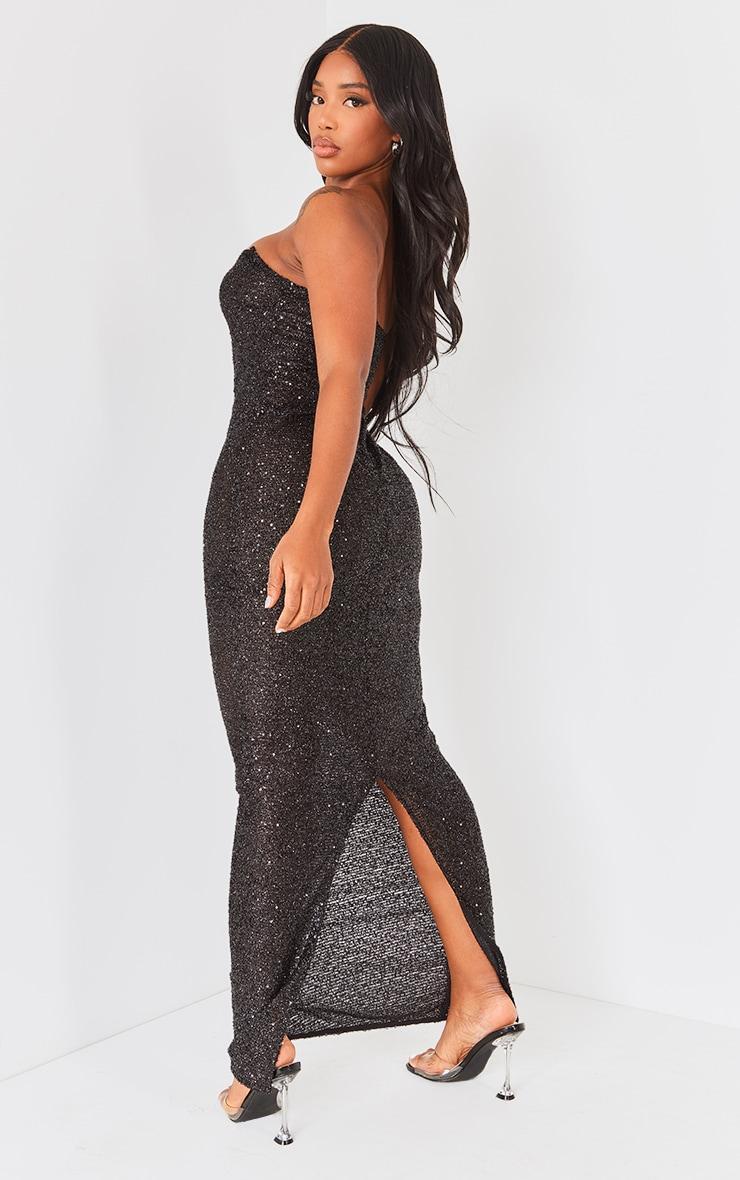 Shape Black Sequin Bandeau Maxi Dress Product Image