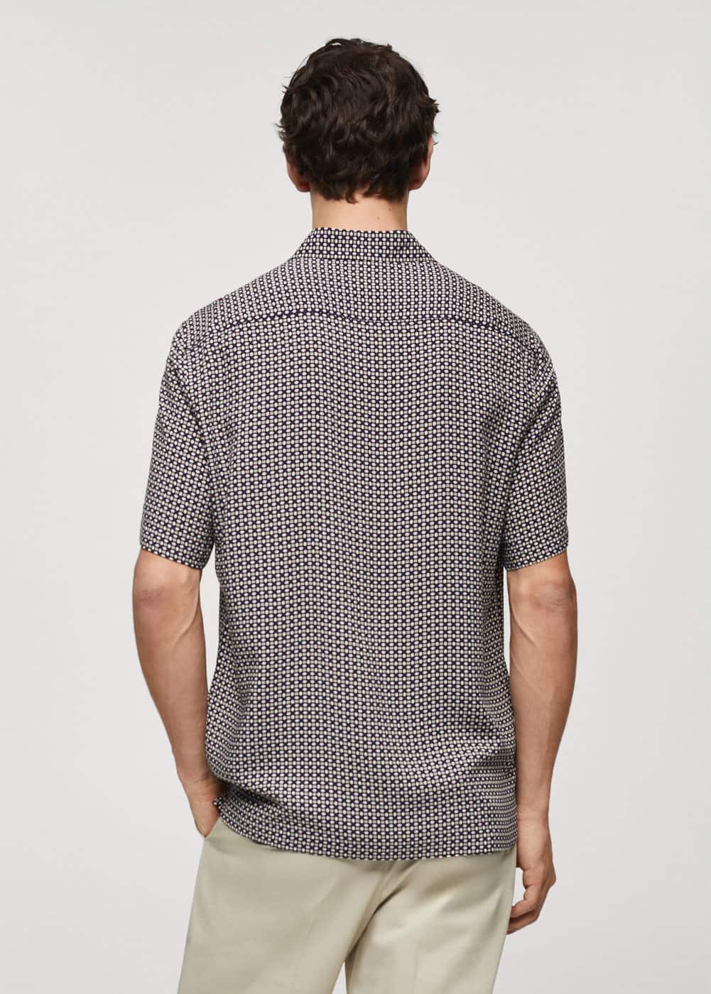 MANGO MAN - Regular-fit short-sleeved printed shirt dark navyMen Product Image