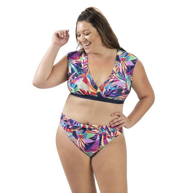 Womens Dolfin Aquashape UPF 50+ Print Cap-Sleeve Bikini Top Product Image