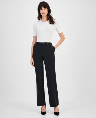 Anne Klein Womens Mid-Rise Wide-Leg Pants Product Image