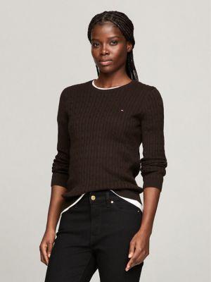 Long-Sleeve Cable Knit Sweater Product Image