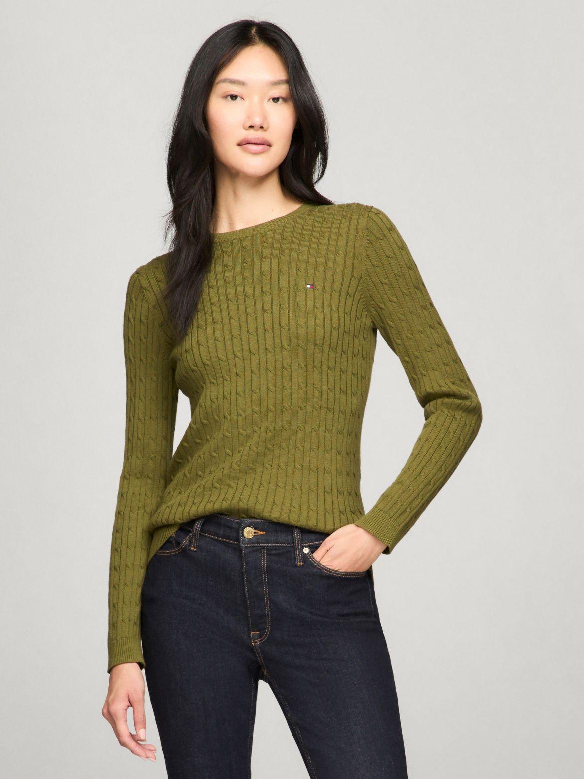 Tommy Hilfiger Women's Long-Sleeve Cable Knit Sweater Product Image