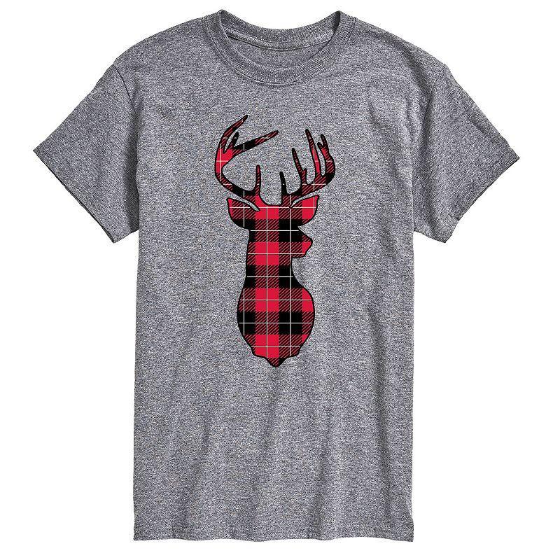 Big & Tall Buffalo Plaid Deer Tee, Mens Product Image