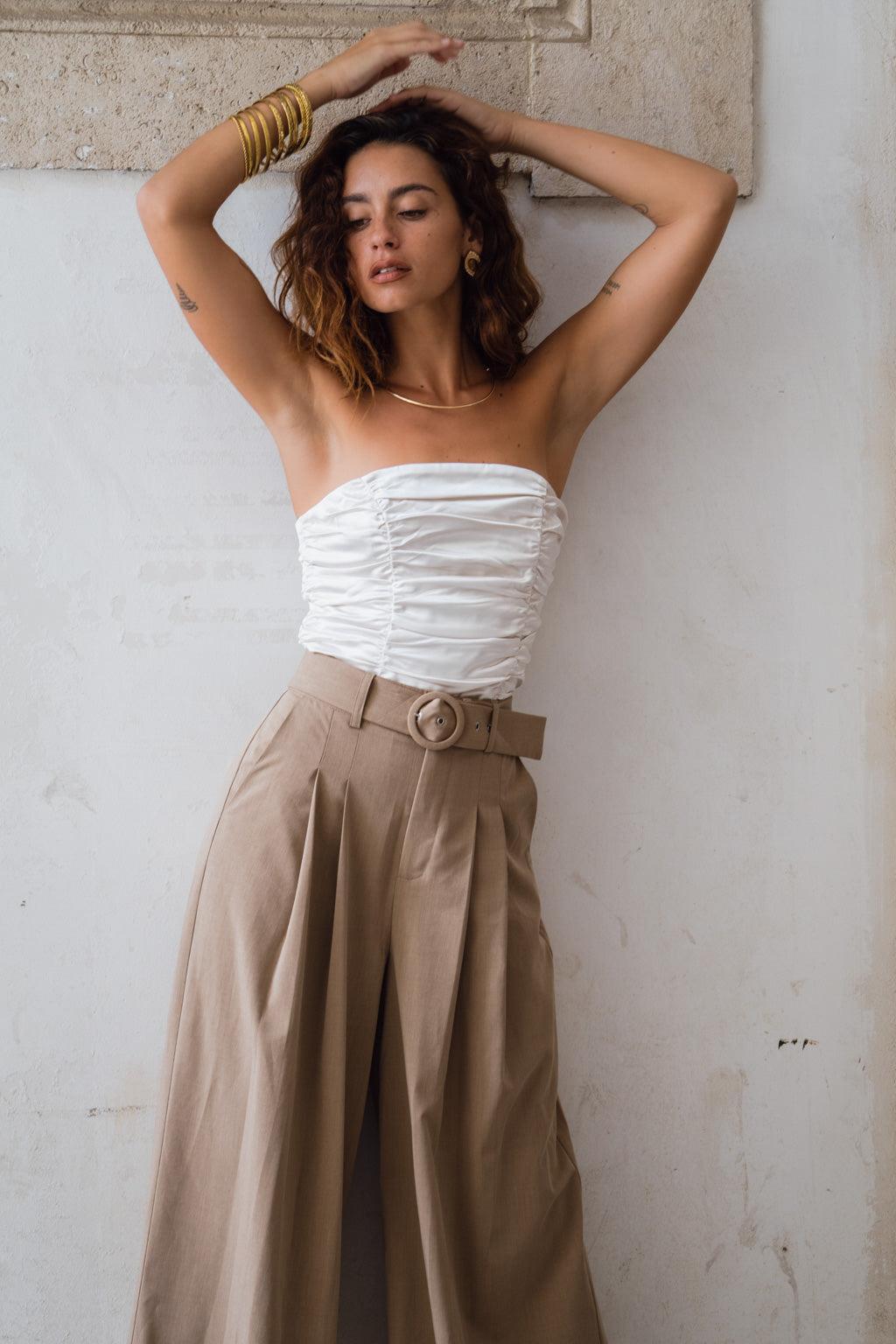 Nadine Tan Wide Leg Trouser Product Image