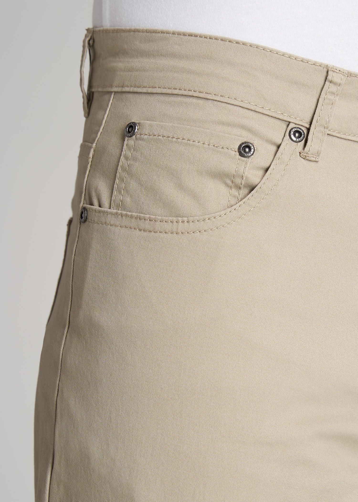 Carman TAPERED Fit Five Pocket Pants for Tall Men in Desert Khaki Product Image