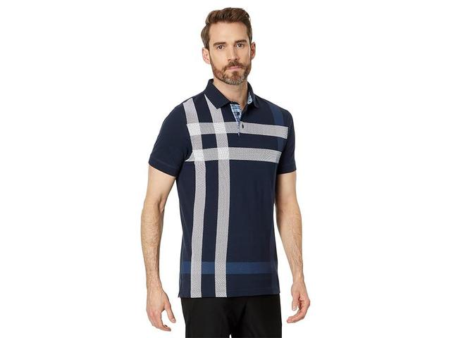 Mens Blaine Plaid Cotton Polo Shirt Product Image