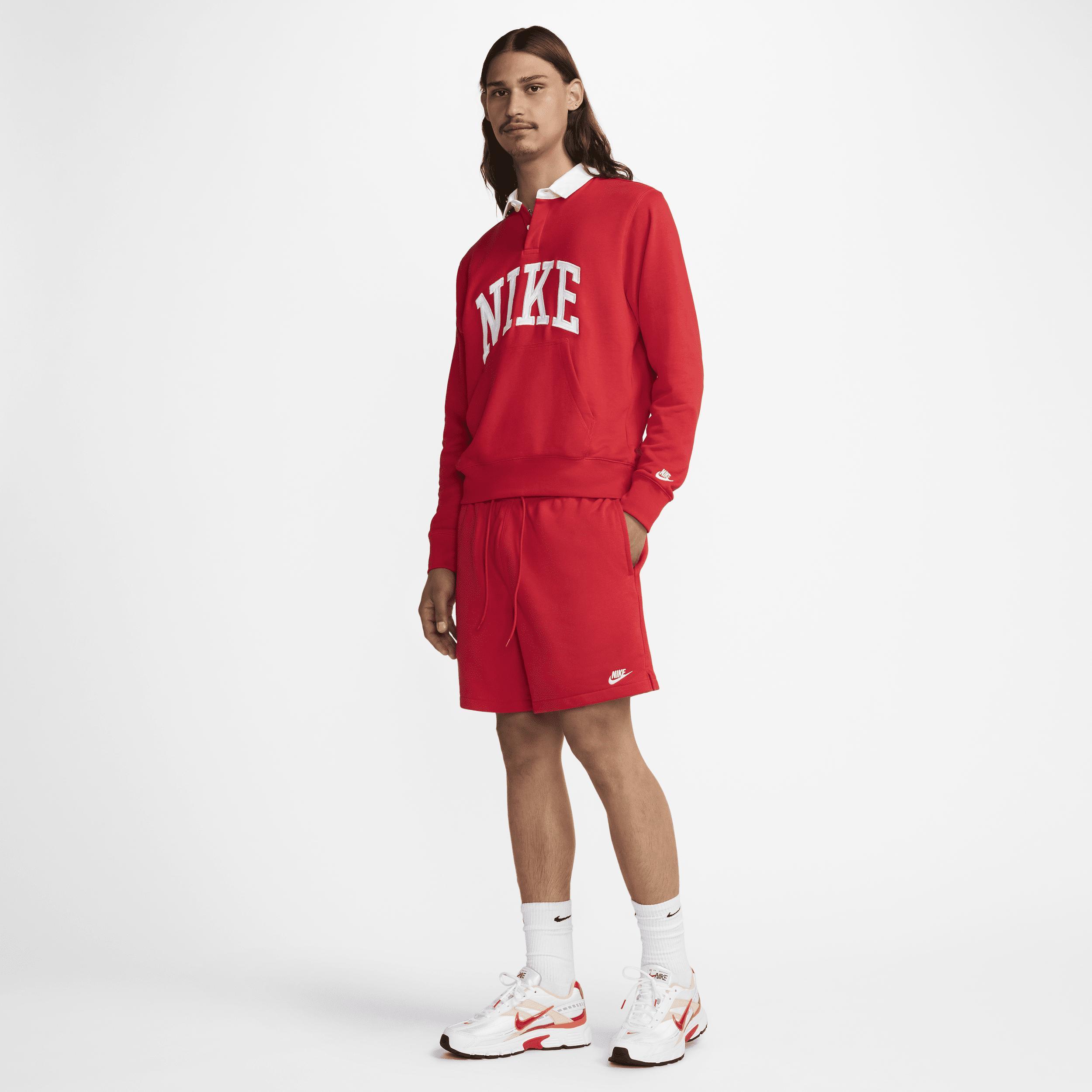 Nike Mens Nike Club Flow French Terry Shorts - Mens University Red/University Red/White Product Image