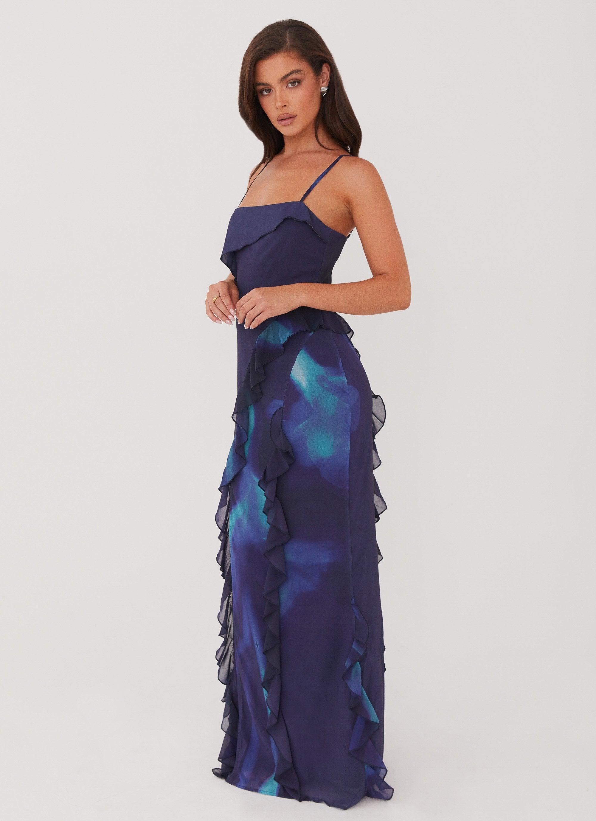 Do No Wrong Ruffle Maxi Dress - Cyber Rose Product Image