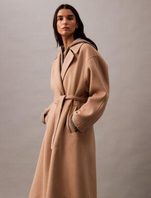 Double Faced Wool Blend Wrap Coat Product Image