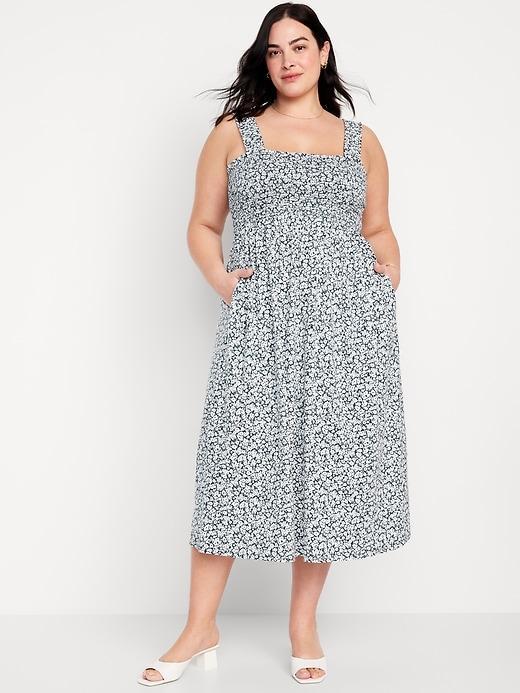 Fit & Flare Smocked Midi Dress Product Image