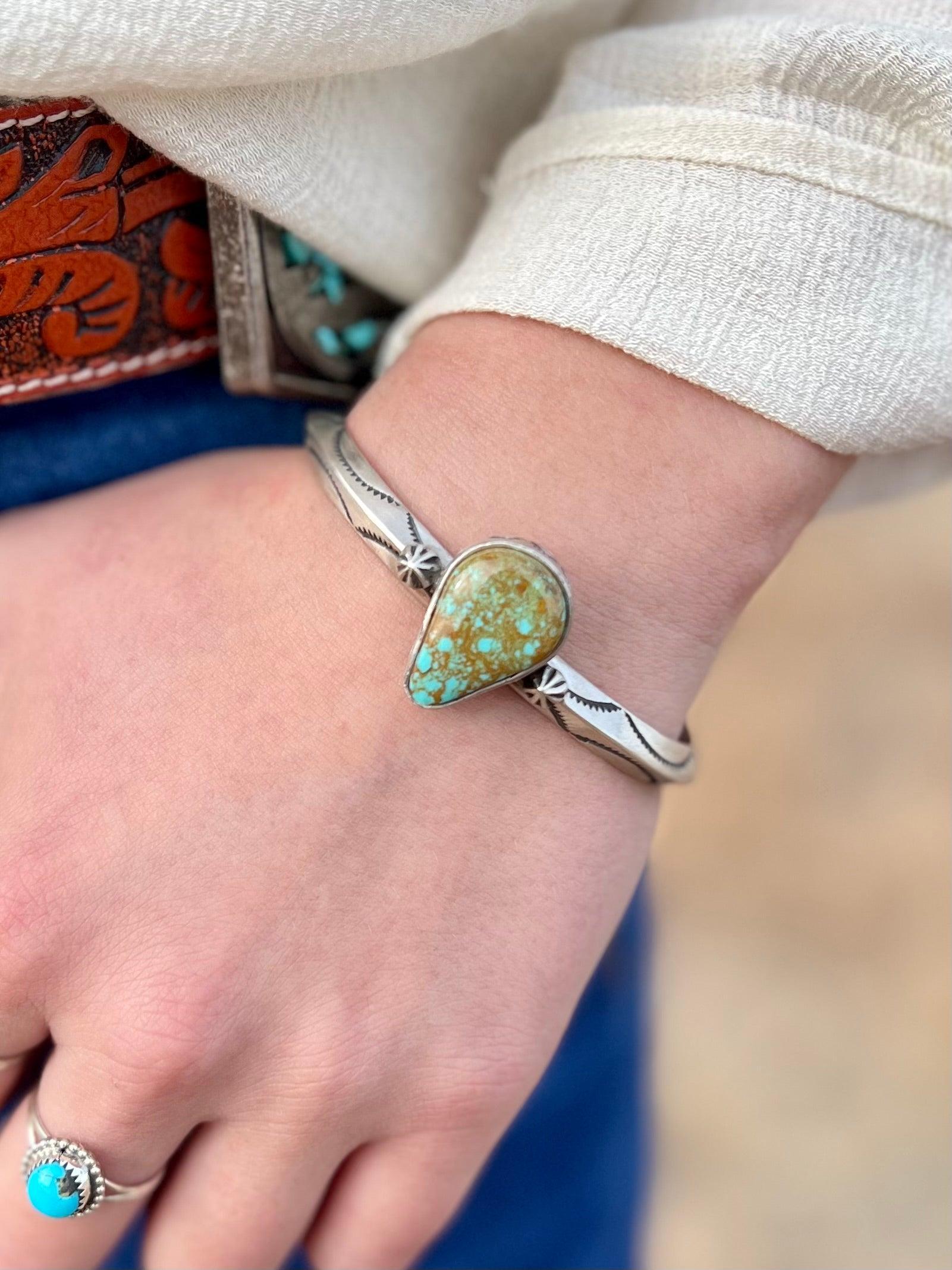 Married to Turquoise Navajo Sterling Silver Cuff Bracelet Product Image