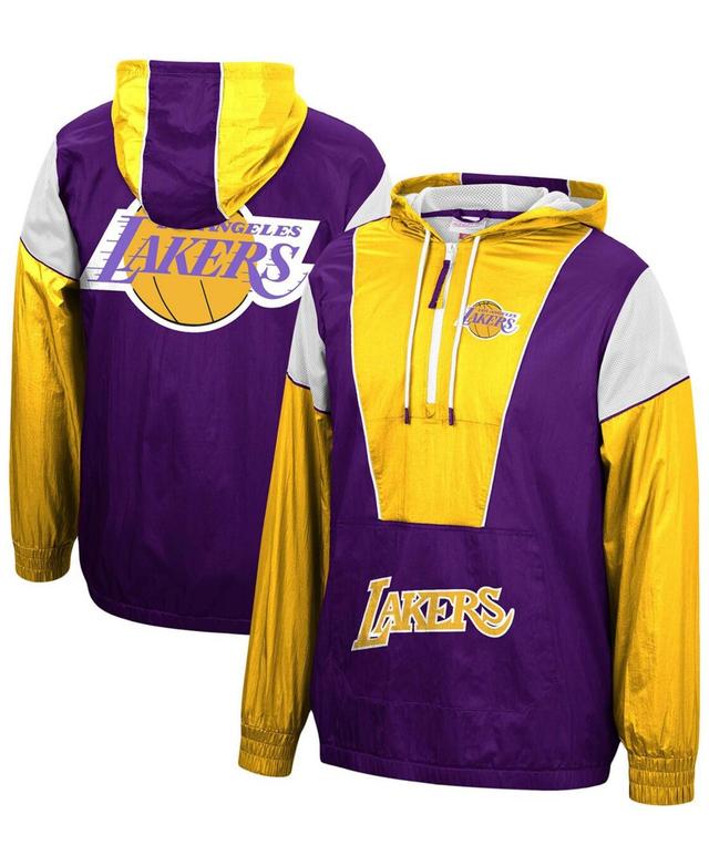 Mitchell & Ness Mens Los Angeles Lakers Highlight Reel Windbreaker Half-Zip Hoodie Jacket Product Image