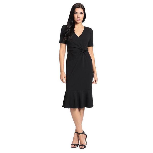 Womens London Times Flounce Midi Twist Dress Product Image