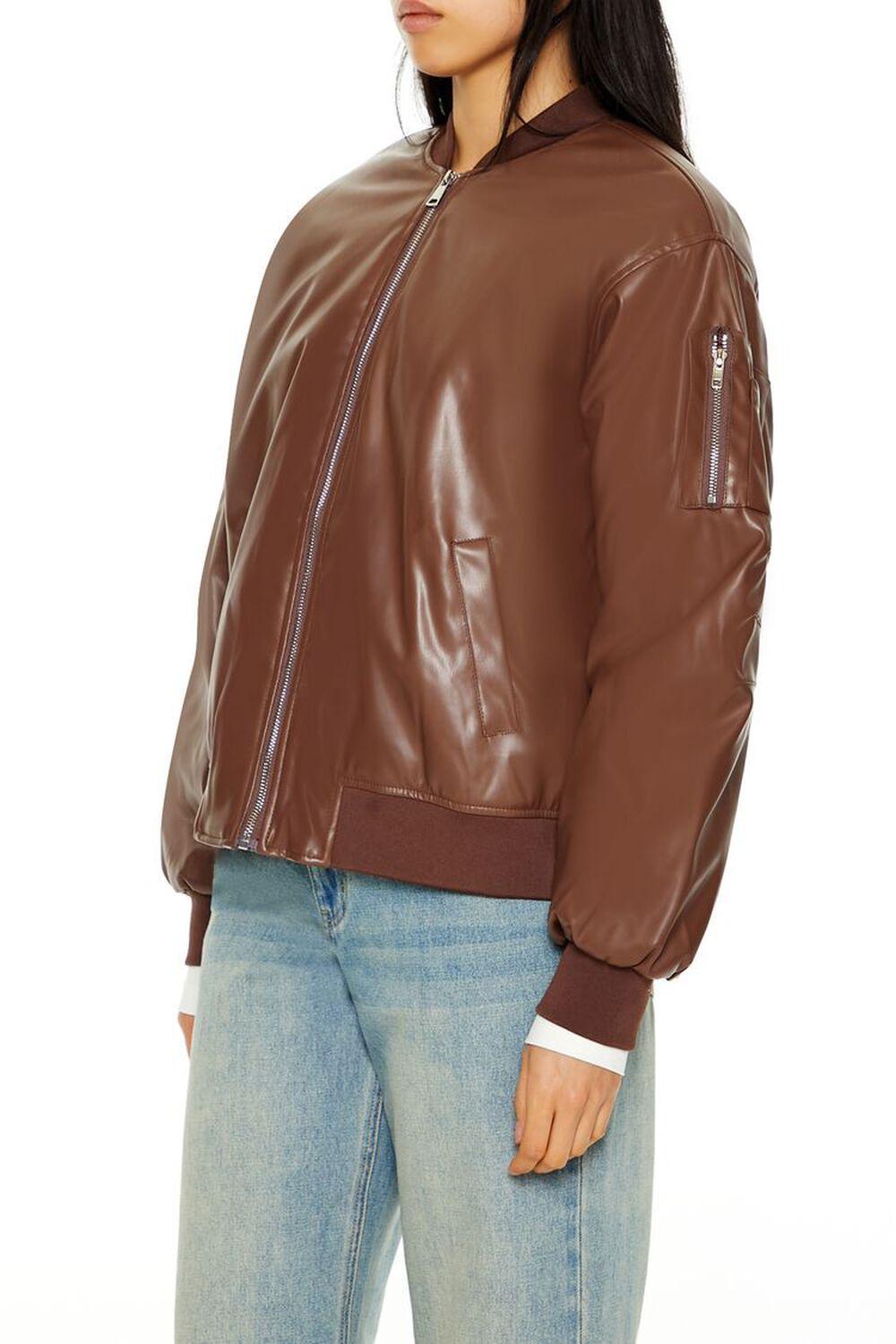 Faux Leather Utility Bomber Jacket | Forever 21 Product Image