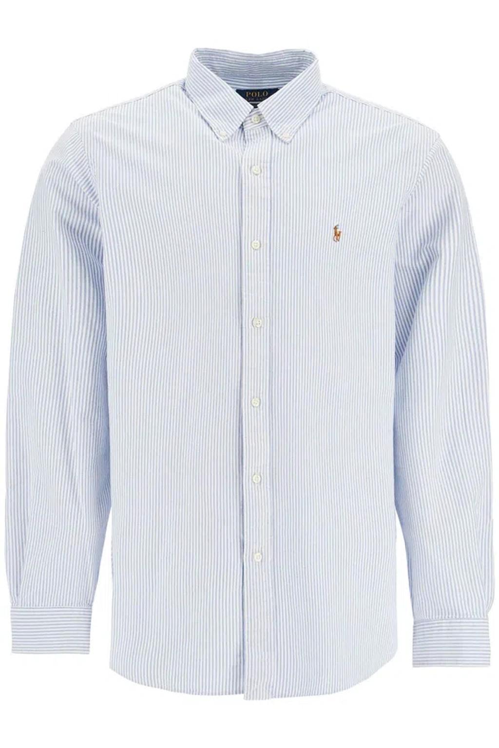 Custom Fit Striped Oxford Shirt  In Multi Product Image