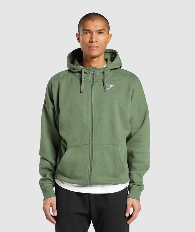 Crest Oversized Zip Up Hoodie Product Image