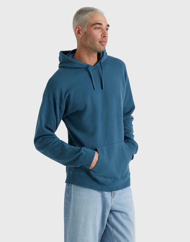 Mens Hanes Originals Garment Dyed Fleece Pullover Hoodie Blue Product Image