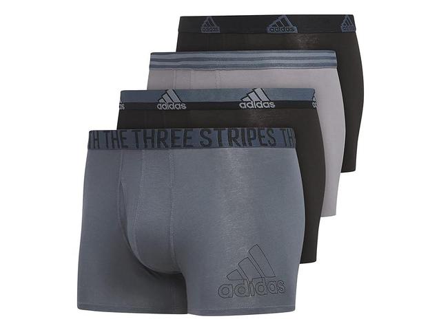 adidas Stretch Cotton Trunks Underwear 4-Pack Onix Grey/Grey) Men's Underwear Product Image