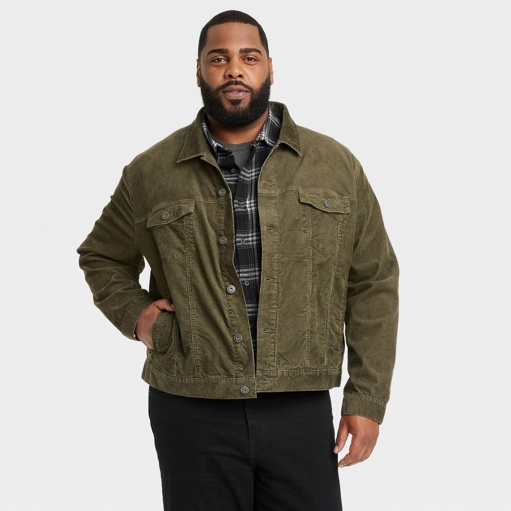 Mens Big & Tall Corduroy Trucker Jacket - Goodfellow & Co Olive Green 5XLT Product Image