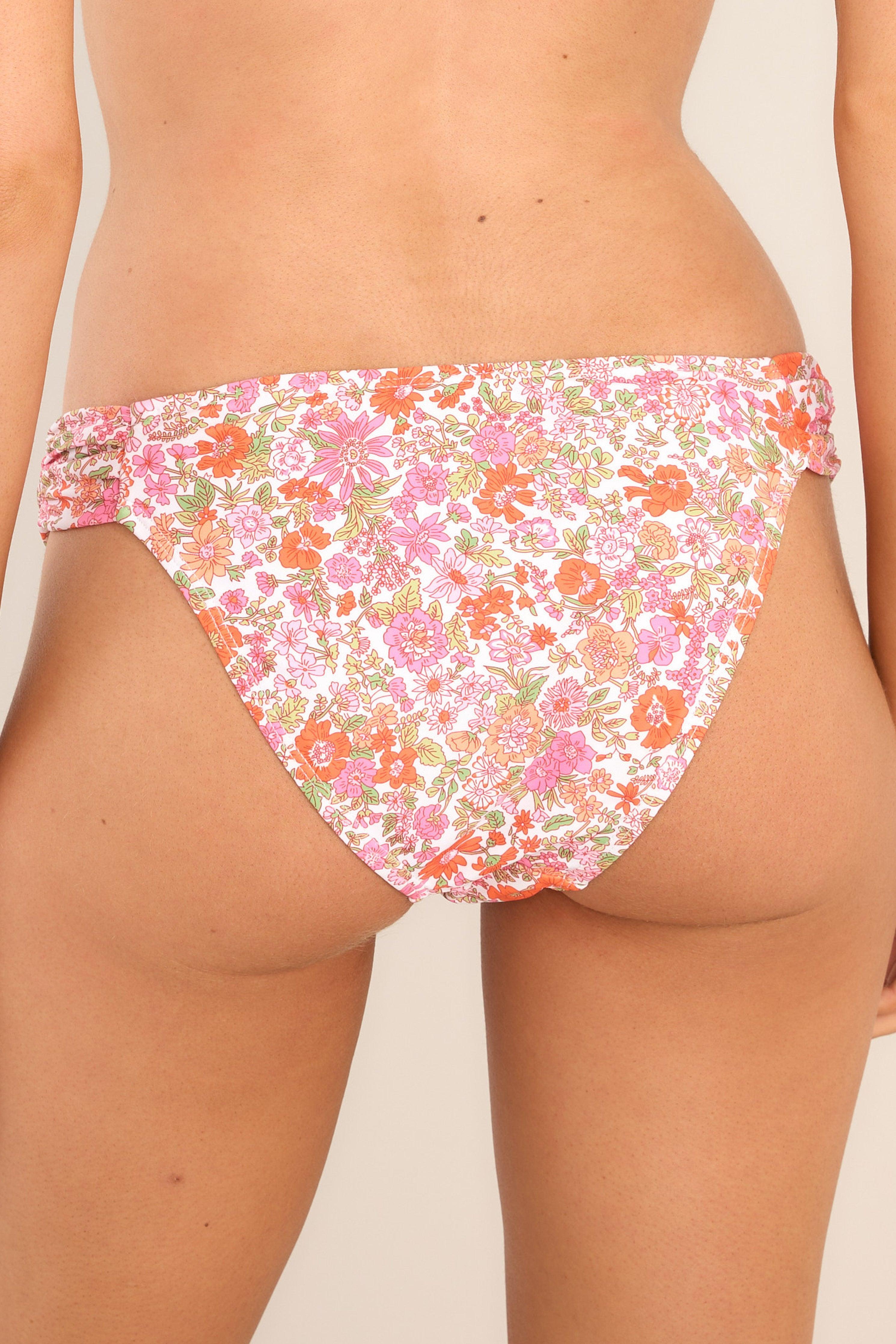 Sunset Silhouette Pink Floral Bikini Bottoms Swimwear Product Image