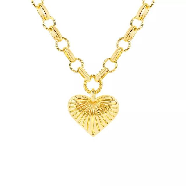 Emberly Heart Oval Link Chain Necklace, Womens, Yellow Product Image